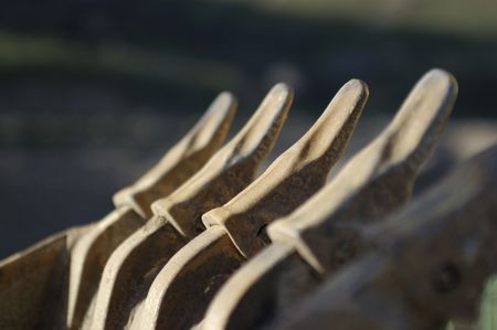 backhoe bucket tinesの写真素材