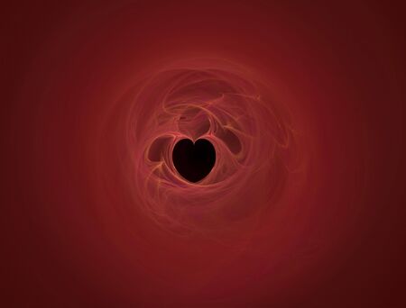 A fractal illustration of a red heart designの写真素材