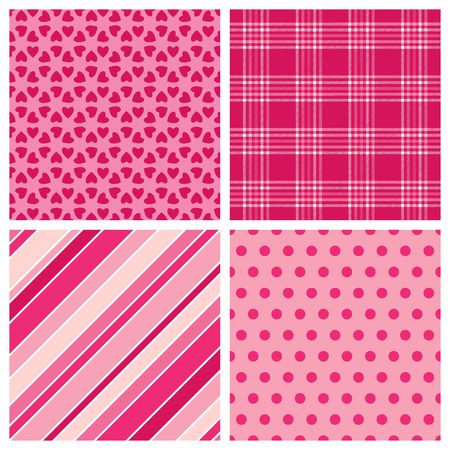 A set of four background patterns for Valentines dayの写真素材