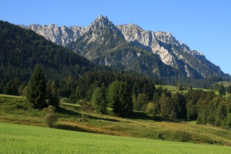 mountains near to the walchsee in Austriaの写真素材
