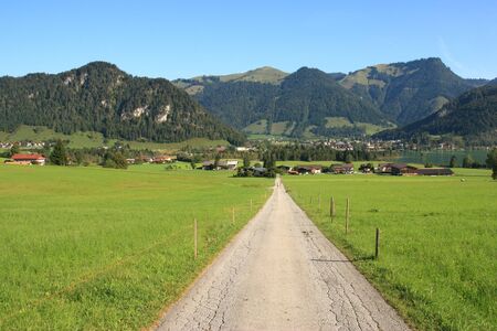mountains near to the walchsee in Austriaの写真素材