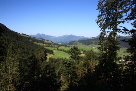mountains near to the walchsee in Austriaの写真素材