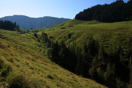 Beautiful landscape in the mountains near the Walchsee in Austriaの写真素材