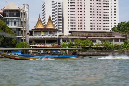 foto of a tour on the river chao phraya in bangkokの写真素材