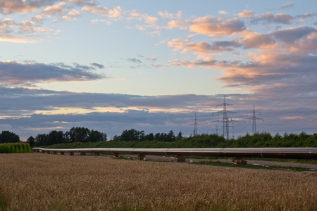 new gas pipelines being built next to Schwandorf in Bavariaの写真素材