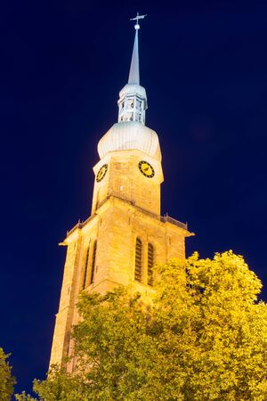 A big church in Dortmund at sundownの写真素材