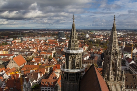 Ulm, Germany. View from the top of Ulm Minster, the world's tallest churchの写真素材