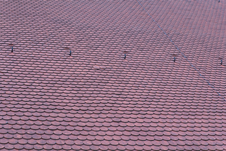 Old red roofing-tilesの写真素材