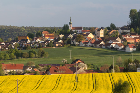 the bavarian village Neukirchen near Schwandorf in summerの写真素材