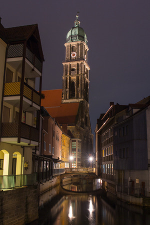 Church of Amberg at nightの写真素材