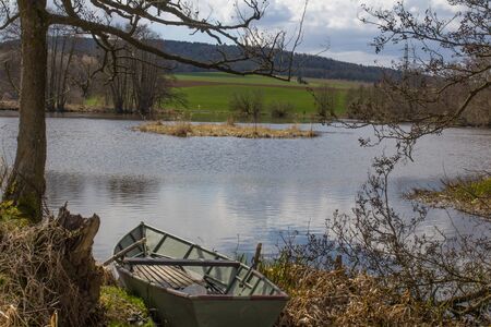 The river naab next to Schwandorf in bavaria in springの写真素材