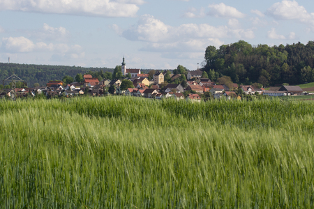 The bavarian village Neukirchen next to Schwandorf on a sunny day in springの写真素材