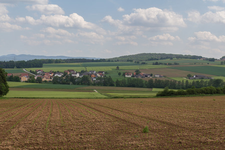 the little village Goegglbach next to schwandorf in bavaria, G?gglbach in springの写真素材