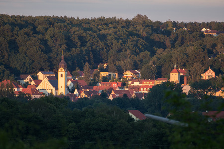 Schwandorf in bavaria, picture taken a little Mountain next to Schwandorfの写真素材