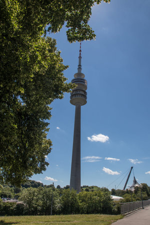 the televison tower in the olympic park in Munich, Bavaria