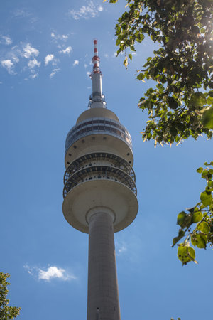 the televison tower in the olympic park in Munich, Bavaria
