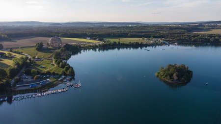 The lake Steinberger See next to Schwandorf in Bavariaの写真素材