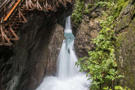 Waterfalls at the Sigmund Thun Klamm next to Saalbach Hinterglemm in Asutriaの写真素材