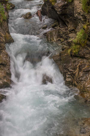 Waterfalls at the Sigmund Thun Klamm next to Saalbach Hinterglemm in Asutriaの写真素材