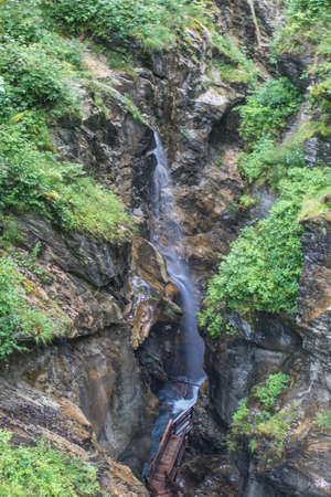 Waterfalls at the Sigmund Thun Klamm next to Saalbach Hinterglemm in Asutriaの写真素材