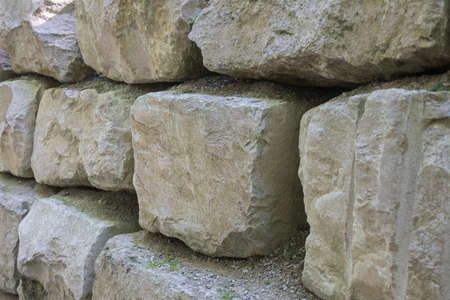 sand-lime brick, stone of a wall out of chalkの写真素材
