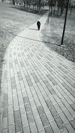 Lonely figure in the parkの素材