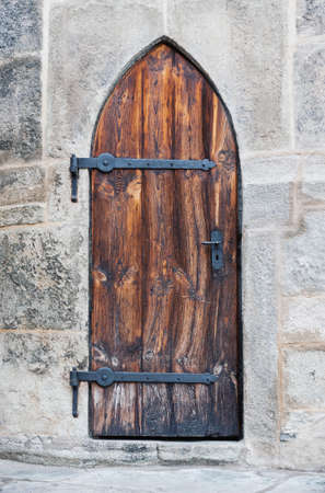 Ancient wooden medieval castle doorsのeditorial素材
