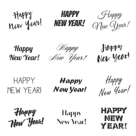 Happy New Year lettering design.のイラスト素材