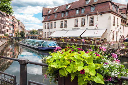 Summer view at La Petite France, a historic quarter of the city of Strasbourg in eastern Franceのeditorial素材