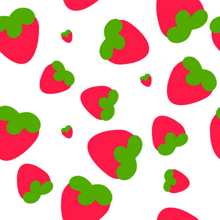 seamless pattern of strawberries on white backgroundのイラスト素材