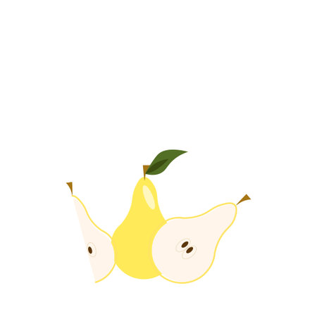Pear fruit isolated on a white background. Vector illustration with copy space.のイラスト素材