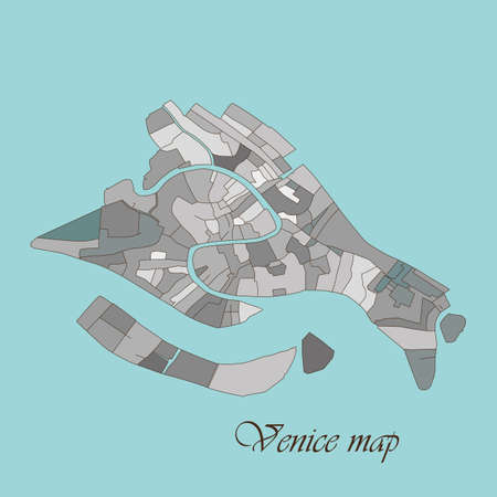 Stylized Venice Map.Vector illustration background.のイラスト素材