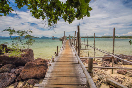 tropical wooden pierの写真素材