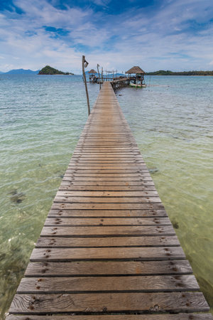 tropical wooden pierの写真素材