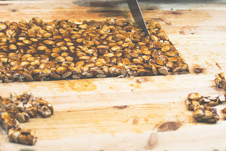 The Cupeta, typical of southern Italy made with almonds and honeyの写真素材