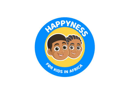 Cartoon Black Kids Smiling Face Logoのイラスト素材