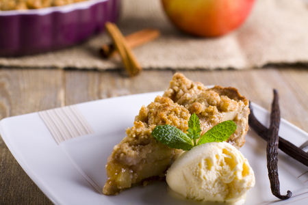 Apple pie with crumble.の写真素材
