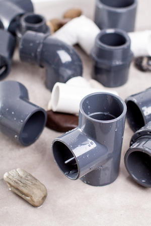 The PVC-U fittings for water.の写真素材