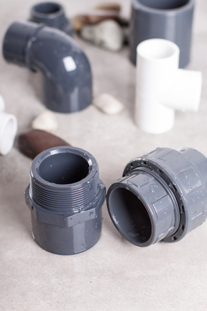 The PVC-U fittings for waterの写真素材