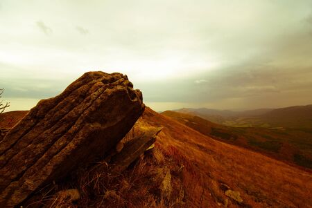 Landscape in the Bieszczady mountains in Polandの写真素材