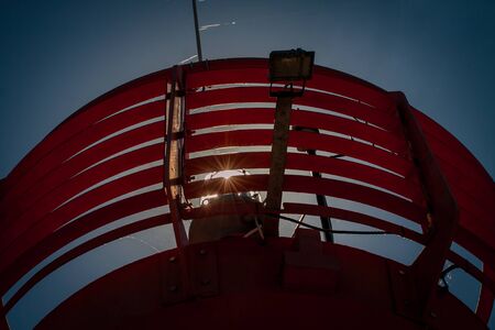 Close up to flash light of lighthouse.の写真素材