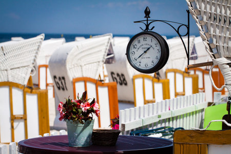 Rental of traditional beach chairs on the beach.