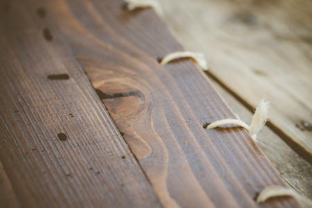 Background of wooden plank with binding menu.の写真素材