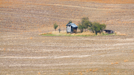 Small gazebo on moravian field in Czechia.の写真素材