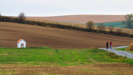 Moravian Fields. The landscape around Kyjov called the Moravian Tuscany, Czechia, Europe.の写真素材