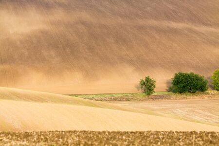 Moravian Fields. The landscape around Kyjov called the Moravian Tuscany, Czechia, Europe.の写真素材