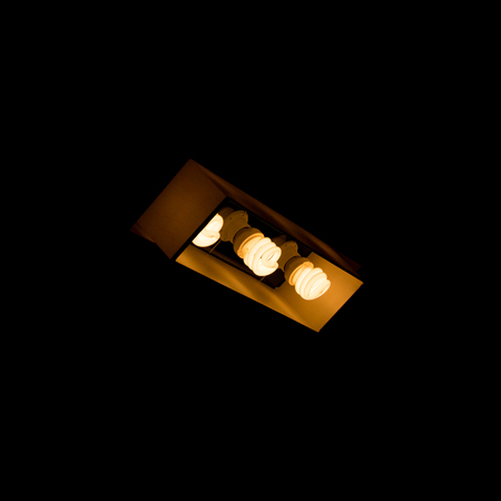 Three bulbs in lamp shade.の写真素材