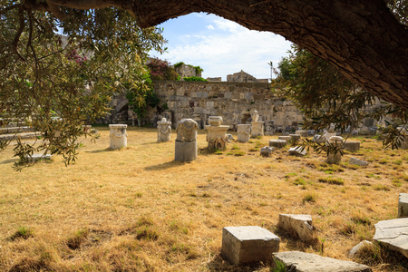 Ancient ruins of Neratzia Castle in Kos, Greece.の写真素材