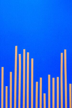 Concept background of fettuccine pasta looks like amplitude graph.の写真素材