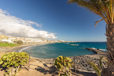 Torviscas Beach (Playa de Torviscas), near El Duque Castle, Tenerife, Spain.の写真素材